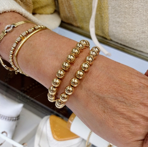 8mm beaded GF stretch bracelets - Picture 8 of 9